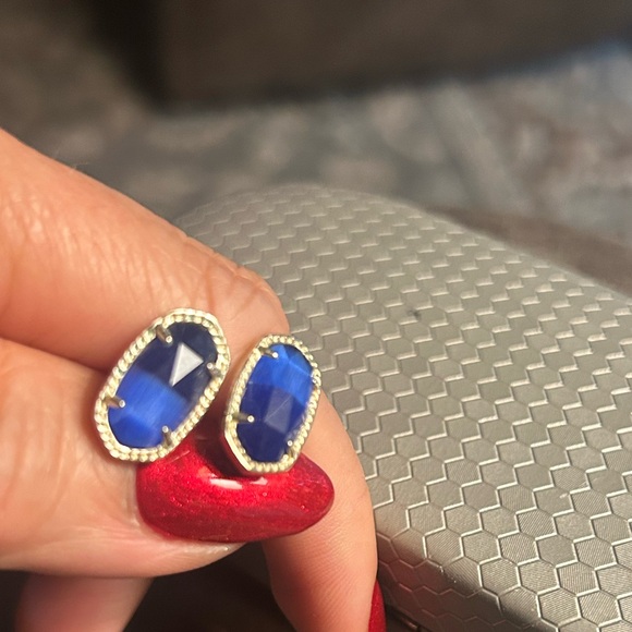 Jewelry - Kendra Scott Elegant Blue and Gold Stud Earrings